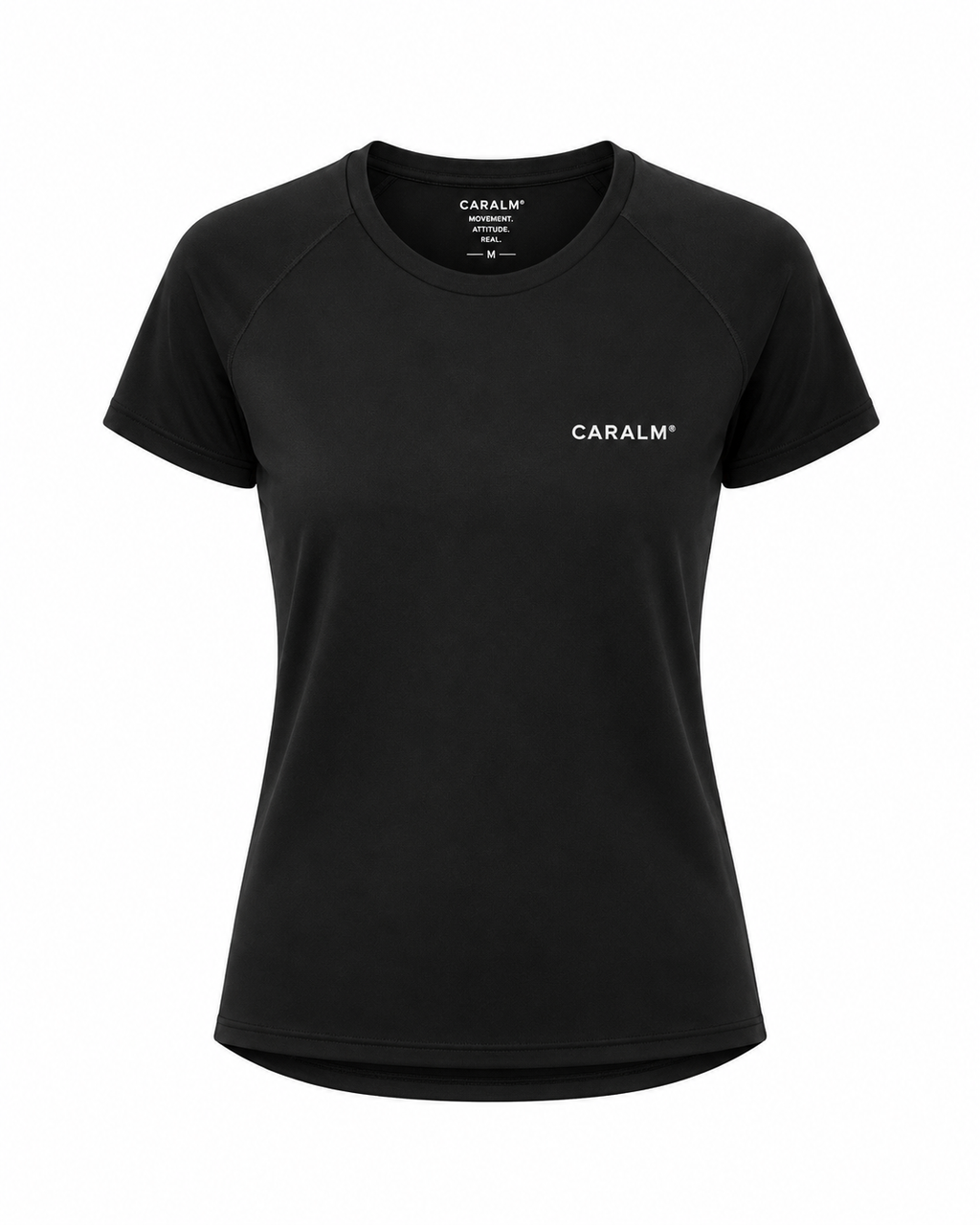 CARALM Athletics Performance Tee Women frontal negro