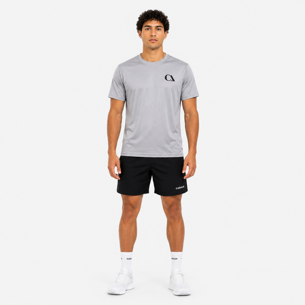 Camiseta técnica gris CARALM Essential de hombre — imagen de producto 3