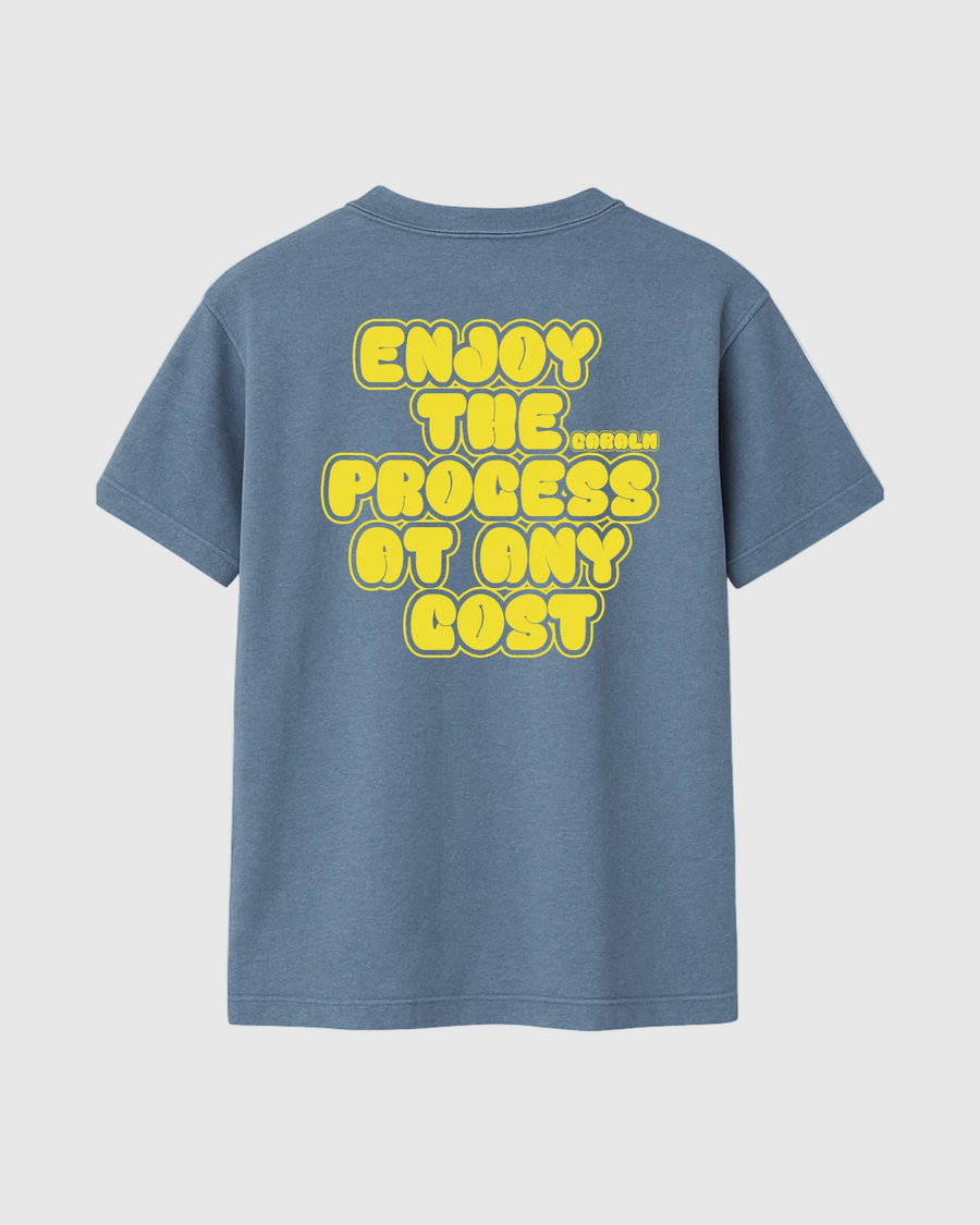 Camiseta CARALM Enjoy The Process azul oversize — imagen principal de producto
