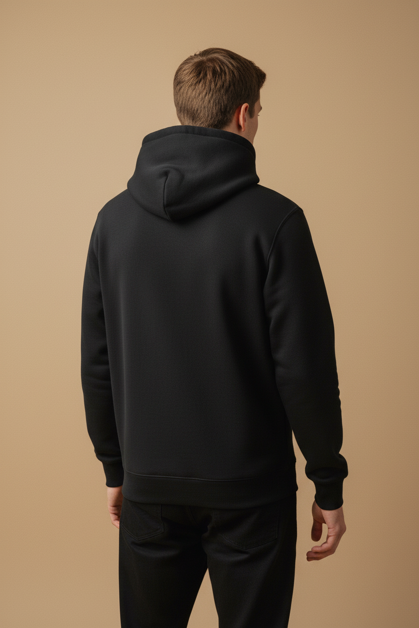 Black Hoodie Back Plain